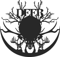 Deer wall Clock - DXF SVG CDR Cut File, ready to cut for laser Router plasma